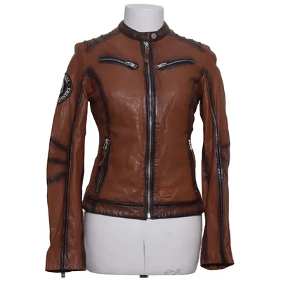 Leren jack (Bruin) van Rock Rebel Katoen, Leer, Polyester