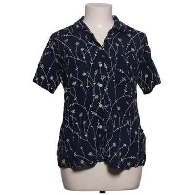 Kortærmet skjorte (Blå, Hvid) fra Hennes Collection Viscose