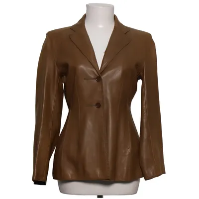 Leather blazer (Brown) from Strenesse Gabriele Strehle Acetate, Cupro, Leather
