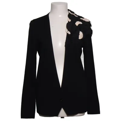 Cardigan (Black) from Escada Polyester, Silk, Wool