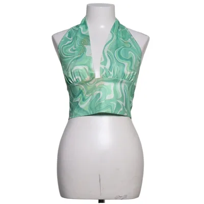 Halterneck top (Grøn) fra Shein Elastan, Polyester