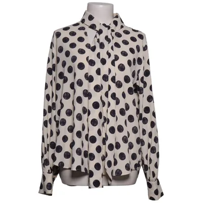 Strikblouse (Beige, Zwart) van Mango
