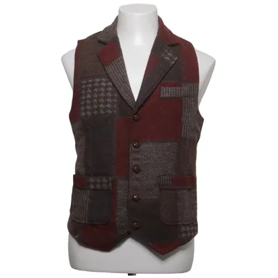 Suit vest (Brown, Red, Multicolored) Polyester