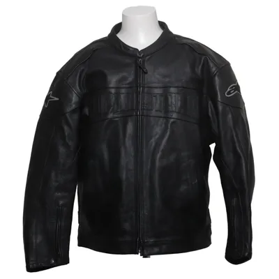 Blouson de moto (Noir) de Alpinestars Cuir, Polyamide, Polyester