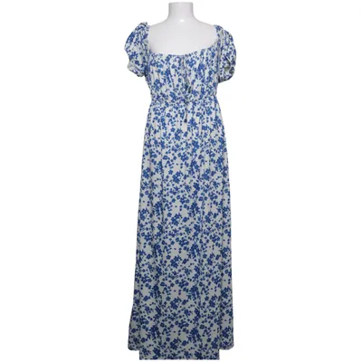 Maxikjole (Blå, Hvid) fra Boohoo Elastan, Polyester