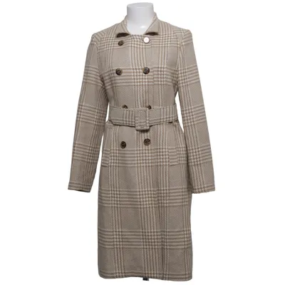 Coat (Beige, Brown) from Sabra Acrylic, Cotton, Wool