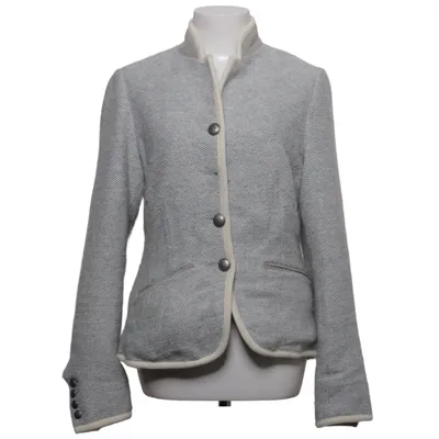 Blazer (Gray, White) from Luis Trenker Cotton, Polyamide, Polyester, Wool
