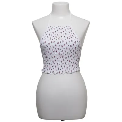 Halter neck top (White, Purple) from Pacific Republic Pull & Bear