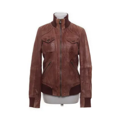 Läderjacka (Brun) från ESPRIT Bomull, Elastan, Skinn, Polyester