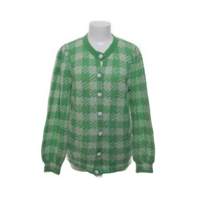 Cardigan (Green, White) from Ichi Alpaca wool, Elastane, Nylon, Wool