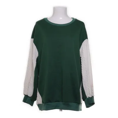 Collegetröja (Grön, Vit) från Shein Curve Polyester, Elastan