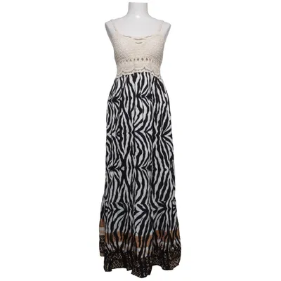 Maxi jurk (Zwart, Beige) van New Collection Katoen, Polyamide, Viscose