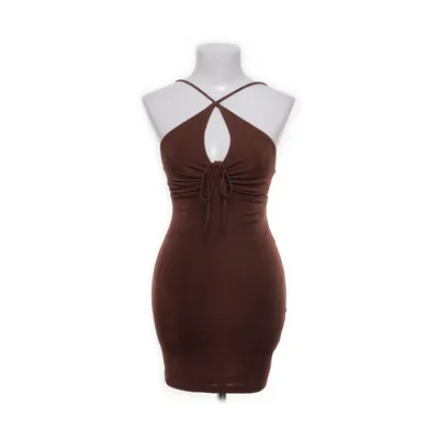 Halterneck dress (Brown) from Bershka Elastane, Polyester