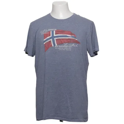 T-shirt (Blauw) van Nils Sundström Katoen, Polyester