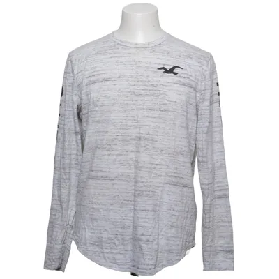 T-shirt à manches longues (Gris, Blanc) de Hollister Coton
