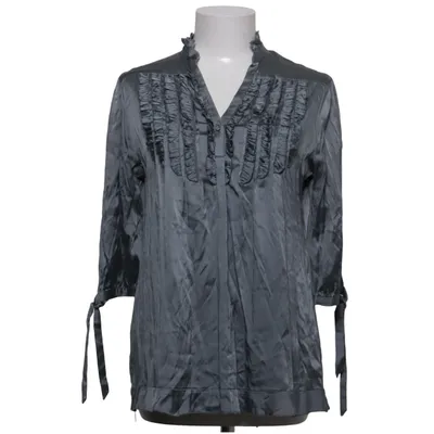 Blouse (Gris) de Style Butler Élasthane, Soie