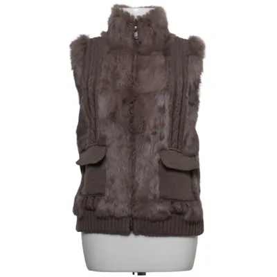 Pelsvest (Brun) fra Oakwood Akryl, Polyester, Kaninpels, Uld