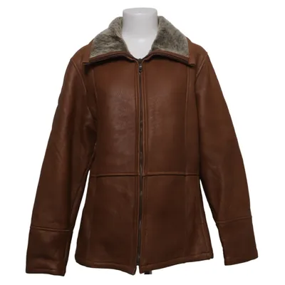 Veste en peau de mouton retournée (Marron) de Lapel Cuir