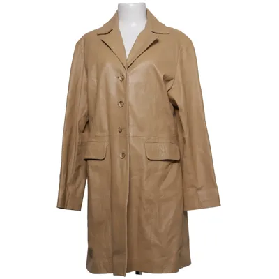 Läderkappa (Beige) från Saki Skinn, Polyester