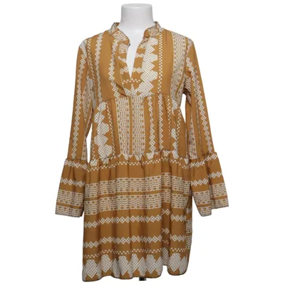 Jurk (Bruin, Wit) van Milady Polyester