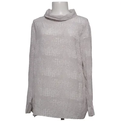 Blouse (Beige, Blanc) de Alba Moda Soie