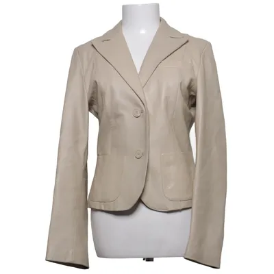 Leather blazer (Beige) from Sisley Leather, Viscose