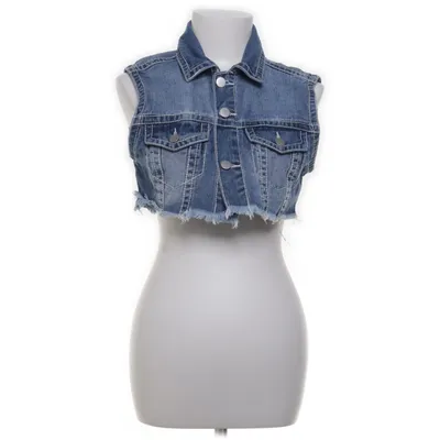 Denim vest (Blue) from Fashion Nova Cotton, Polyester