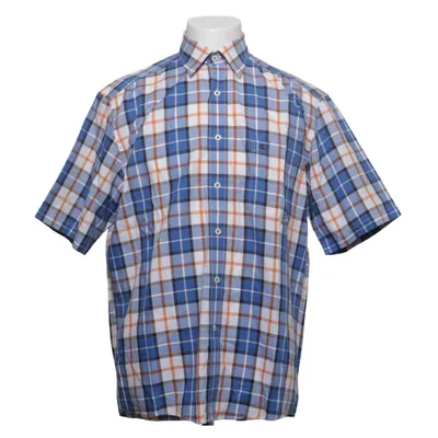 Chemise à manches courtes (Bleu, Blanc, Orange) de Casamoda Coton