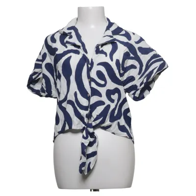 Chemise à manches courtes (Bleu, Blanc) de Mango Polyamide, Viscose
