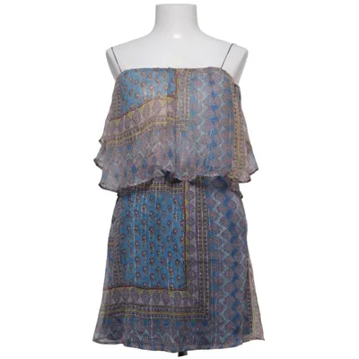 Kleid (Blau, Mehrfarbig) von Mango Metallfaser, Seide, Viskose