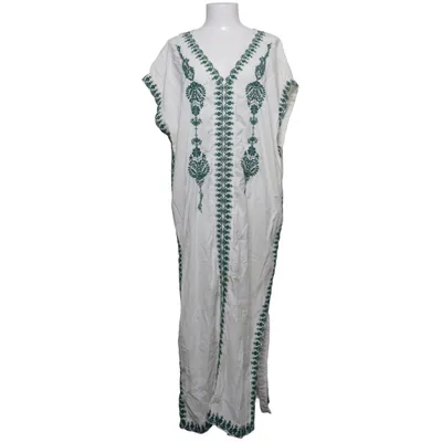 Kaftan (Vit, Grön) från Indiska Bomull, Polyester, Viskos