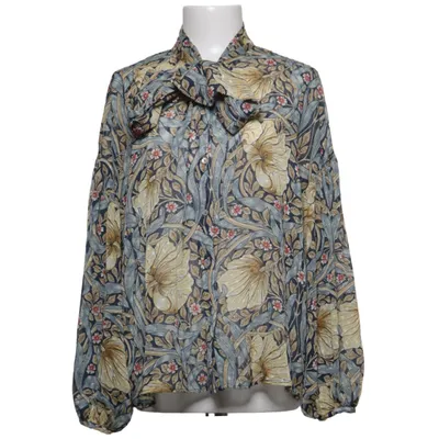 Sløjfebluse (Blå, Beige, Flerfarvet) fra Morris & Co x H&M