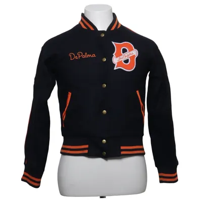 Collegejacka (Blå, Orange) från DePalma Polyester, Ull