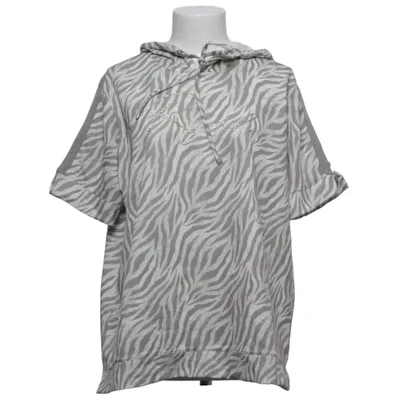 Short sleeve hoodie (Gray, White) from Lea H. Cotton, Elastane, Polyester