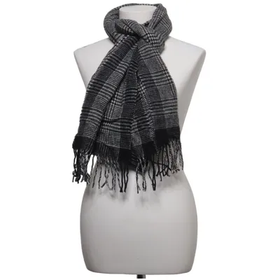 Écharpe (Noir, Gris) de Royal class Cachemire, Laine