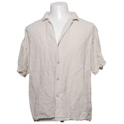 Chemise à manches courtes (Beige) de Pull & Bear Coton, Lin