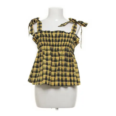 Crop top (Yellow, Black) from Ganni Cotton, Polyester, Polyamide