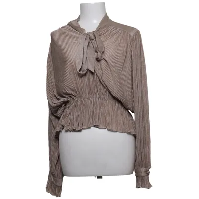 Strikblouse (Beige) van John Charles Acetaat, Nylon