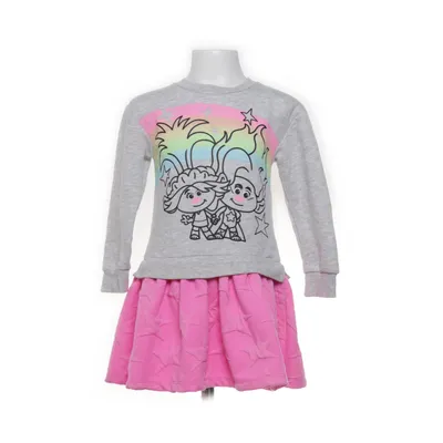 Klänning (Grå, Rosa, Flerfärgad) från Dreamworks Trolls Bomull, Elastan, Polyester