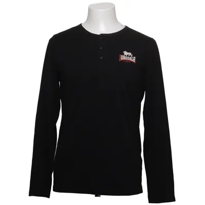 Henley shirt (Black) from Lonsdale Cotton, Polyester