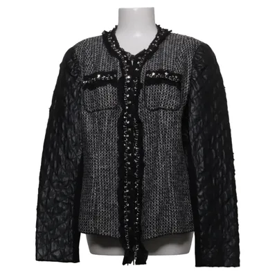 Jacket (Black, White) from Ambiente Acrylic, Cotton, Elastane, Polyester, Polyurethane, Viscose, Wool