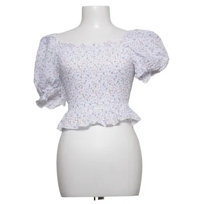 Crop top (White, Multicolored) from Jolio & Co Cotton, Polyester