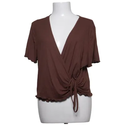 Wrap top (Brown) from Shein Curve Elastane, Viscose