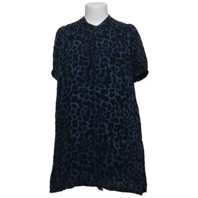 Dress (Blue, Black) from Rika Viscose, Wool