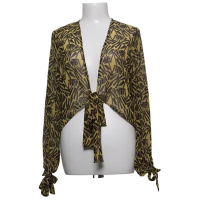 Wrap blouse (Brown, Black) from Network Polyester