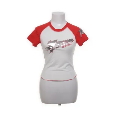 T-shirt (White, Red) from Cheap Monday Cotton, Elastane