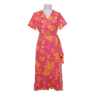 Wrap dress (Pink, Yellow, Multicolored) from Droimp Polyester