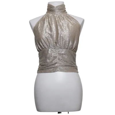 Halternecktopp (Guldfärgad) från Gina Tricot Elastan, Polyester