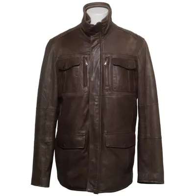 Lederjacke (Braun) von Saki Collection Leder, Polyester