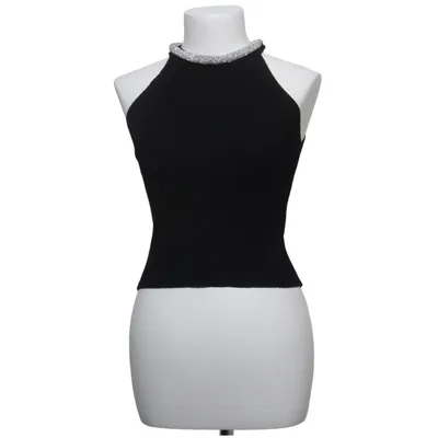 Halter neck top (Black) Polyester, Viscose